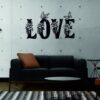 fondo4 Cuadro LOVE floral con mariposas – 4 piezas, 40 × 72 cm